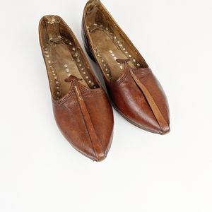 Vintage Brown Leather Authentic Handmade Shoes